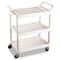 Rubbermaid Commercial Service Cart, 200-lb Cap, 3-Shelf, 18.63w x 33.63d x 37.75h, Off-White FG342488OWHT - alternate 5